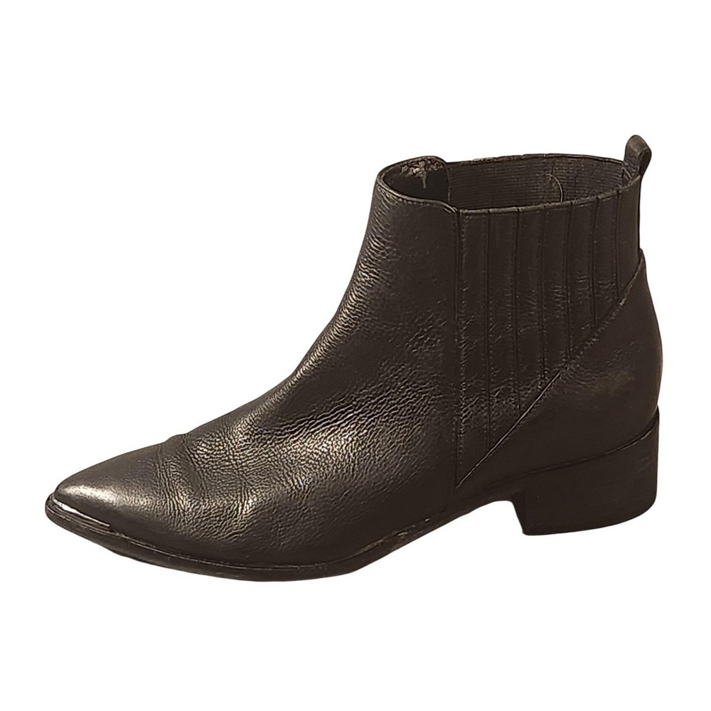 Marc Fisher LTD Ankle Boots Womens Size 8 Black Leather Chelsea Low Heel‎